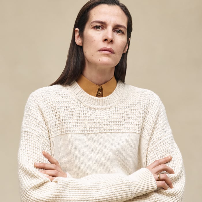 Blanc Naturel Cashmere Long-sleeve Sweater