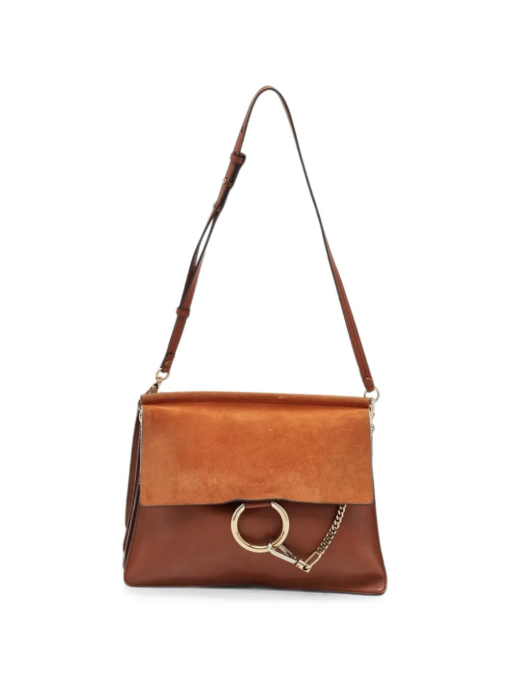 Faye suede-panel shoulder bag