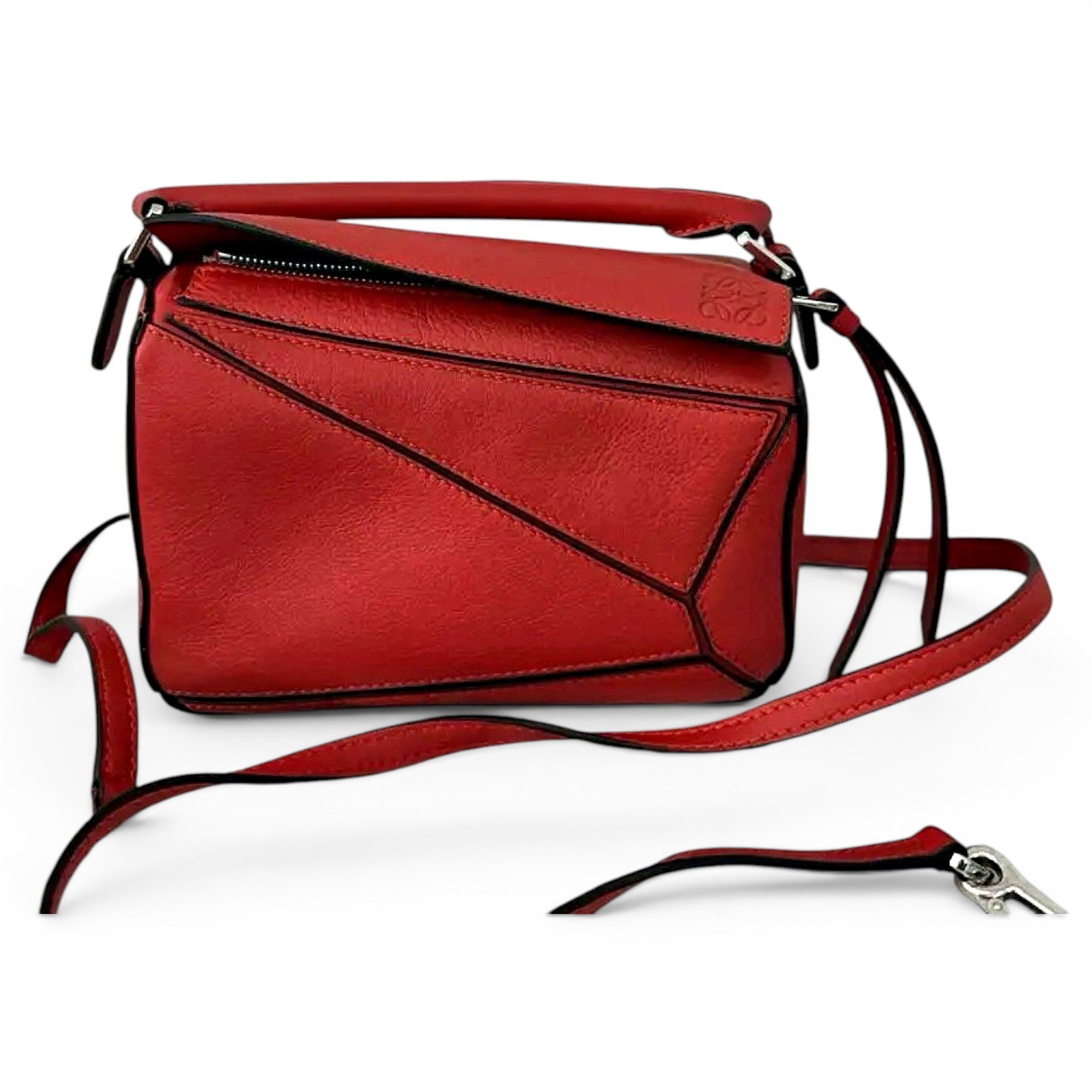 Puzzle leather handbag