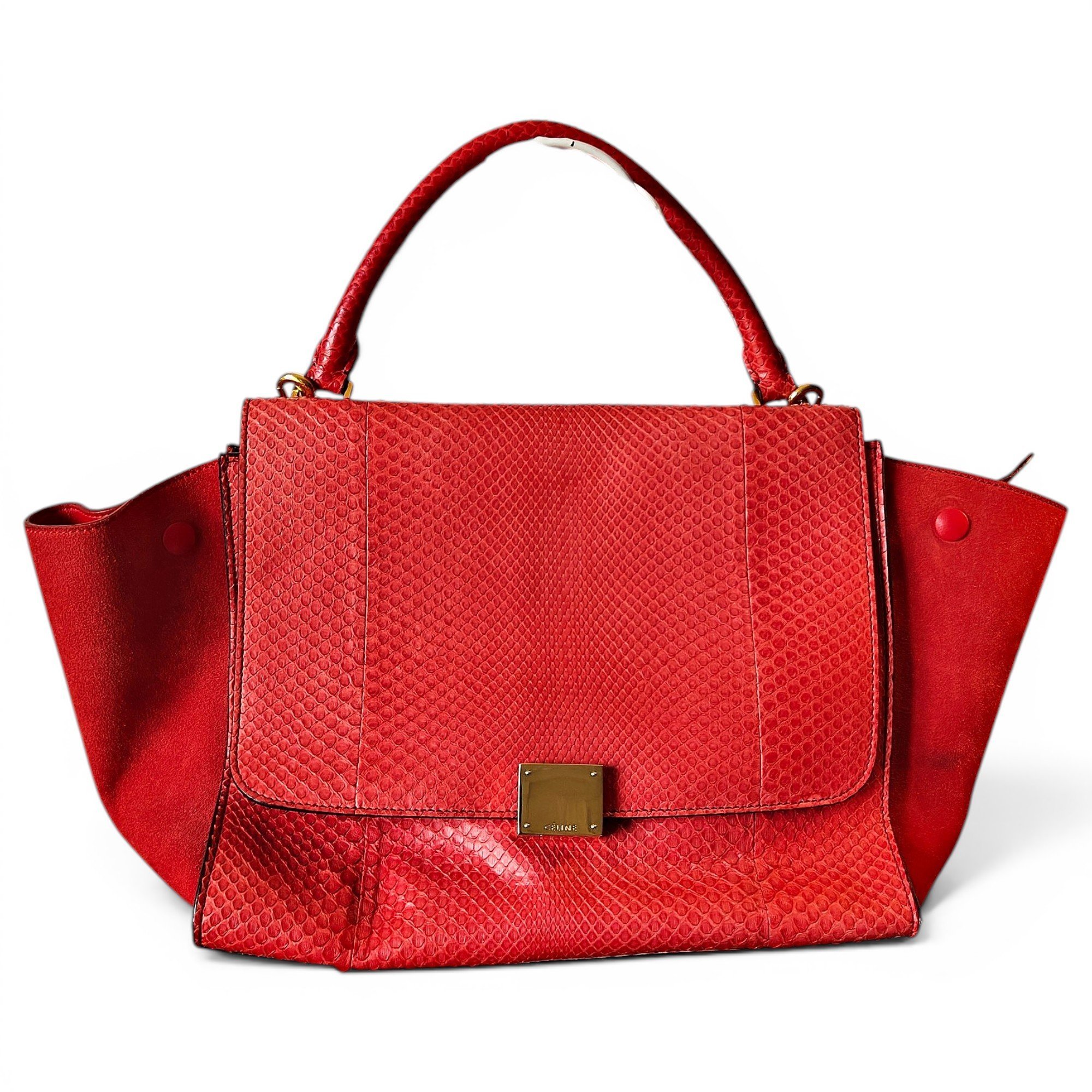 Trapèze leather handbag