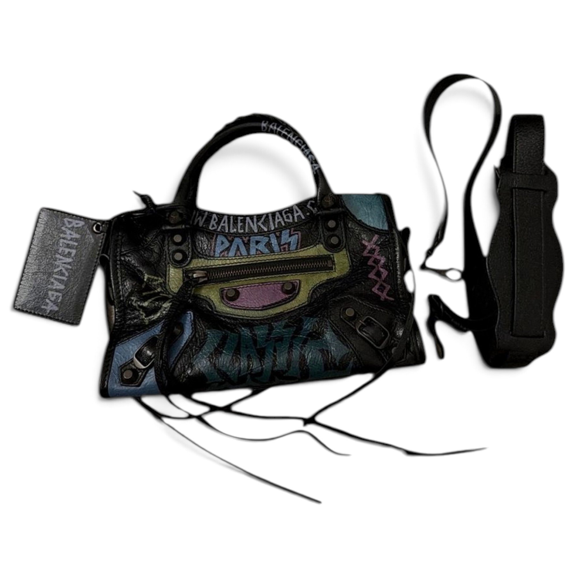 City leather handbag