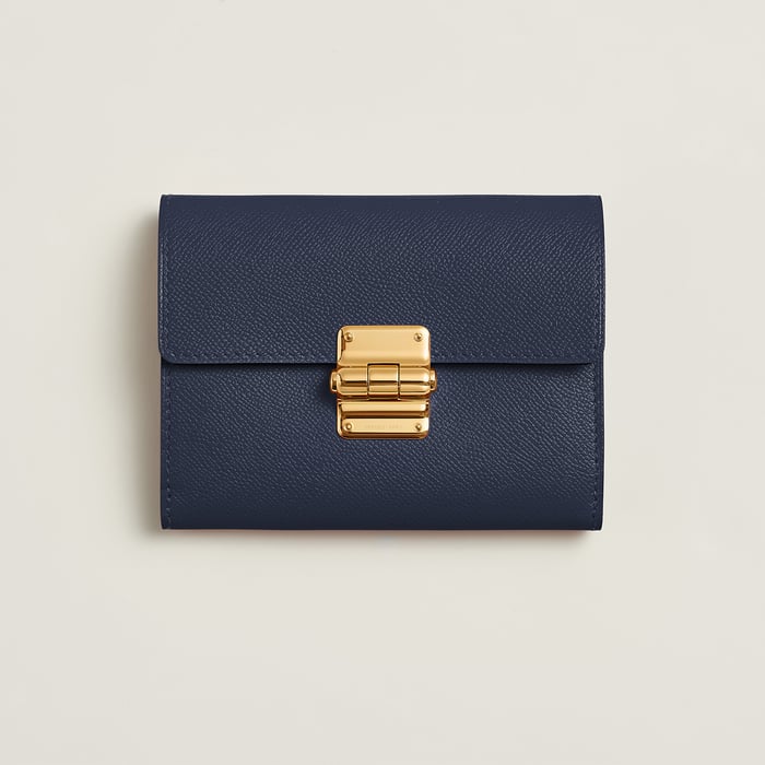Bleu Nuit Charniere Compact Wallet