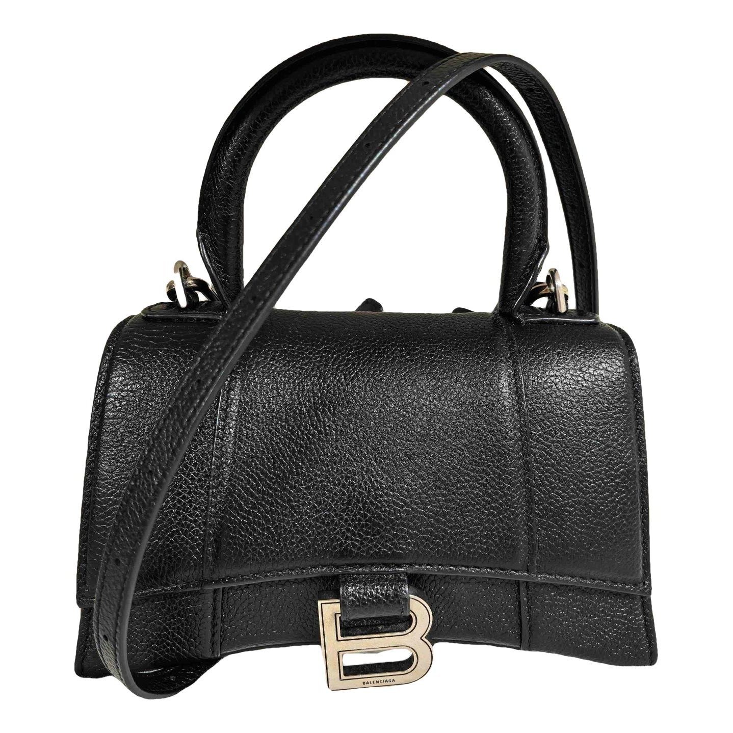 Hourglass leather handbag