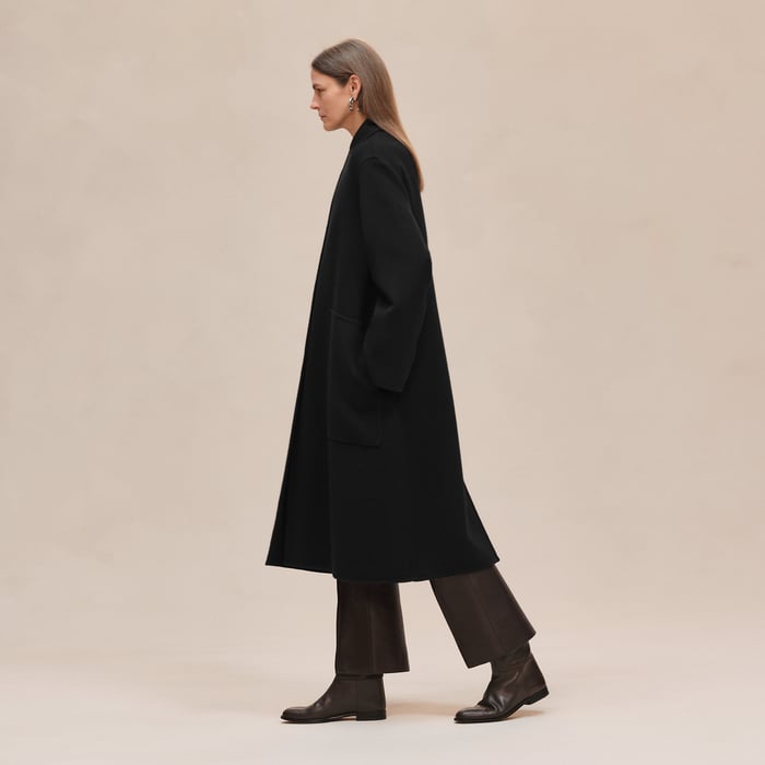 Noir Cashmere Wrap Coat
