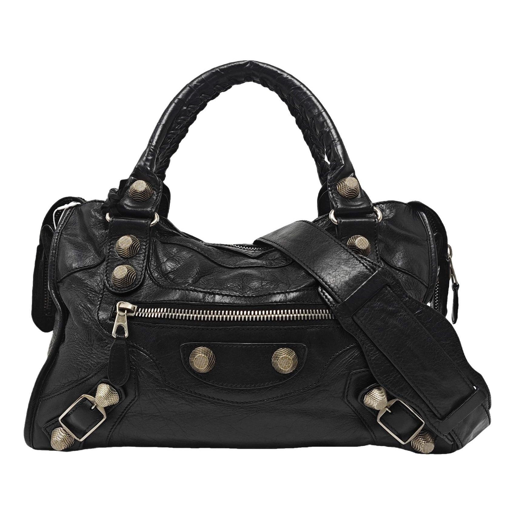 City leather handbag