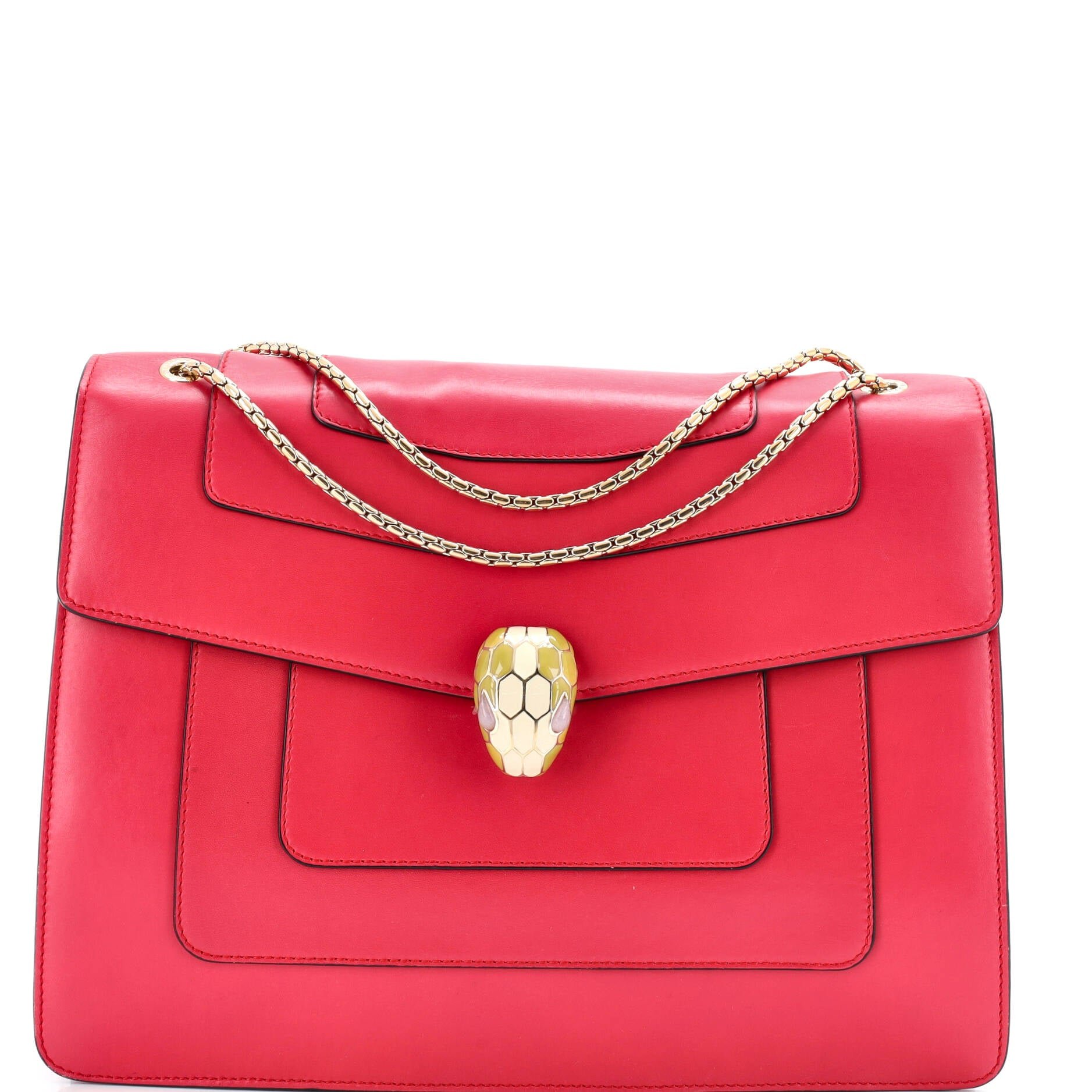 Bvlgari Serpenti Forever Square Shoulder Bag Leather Medium