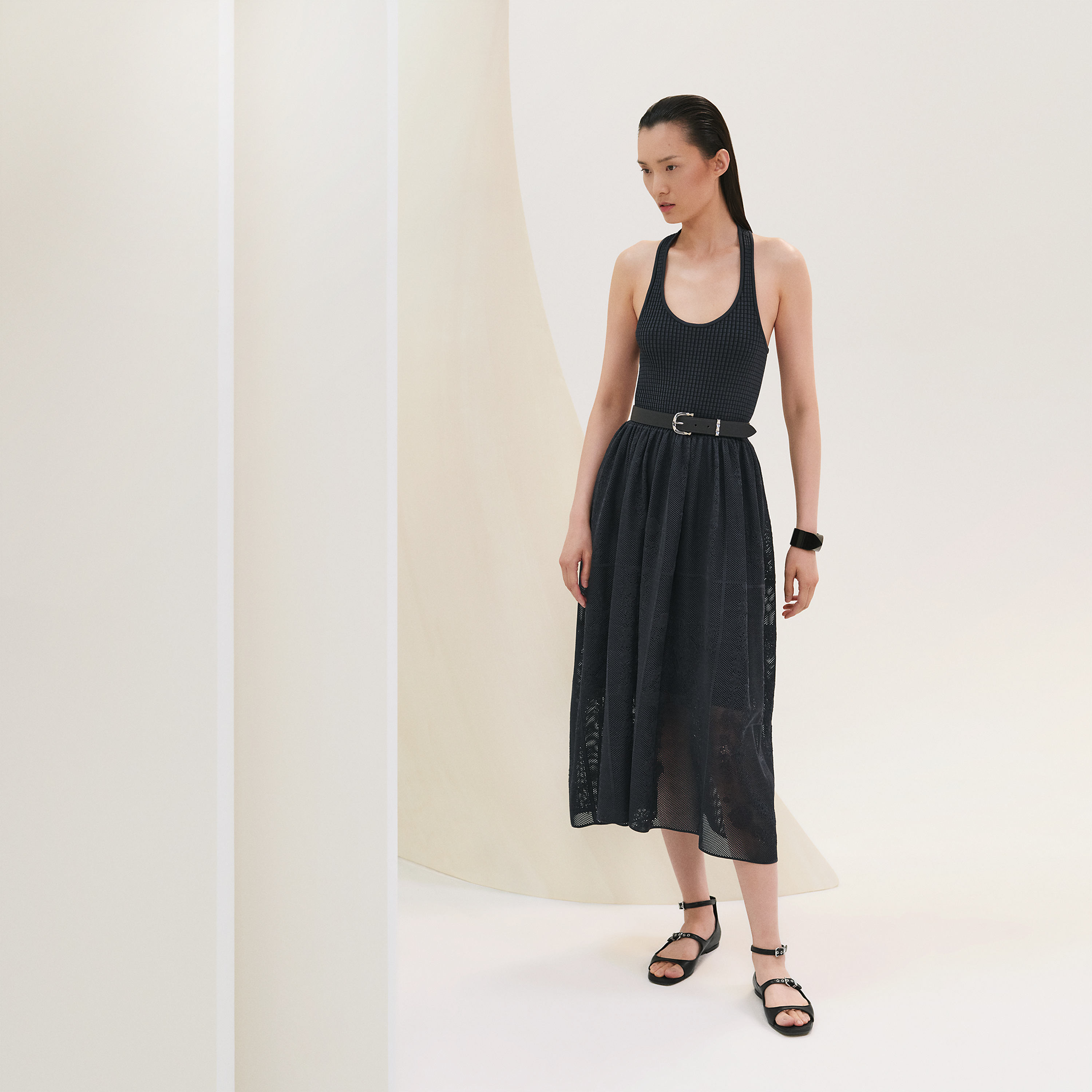 "En Desordre a Fleurs" draped long dress