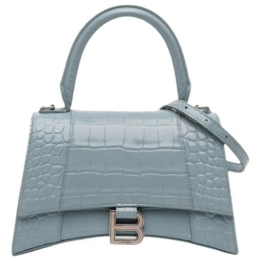 Hourglass leather handbag
