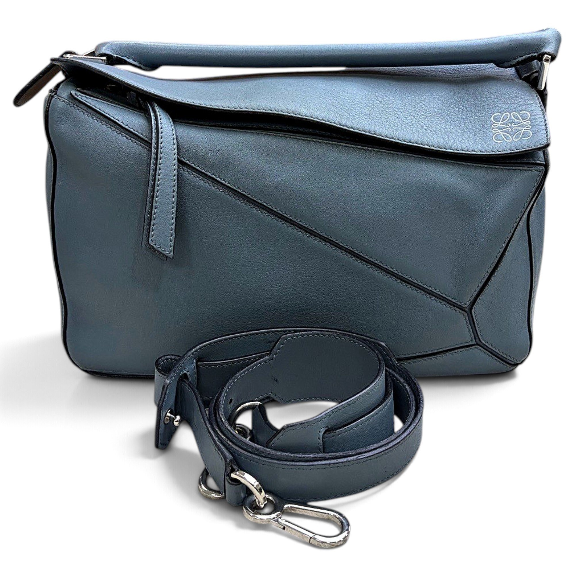 Puzzle leather handbag