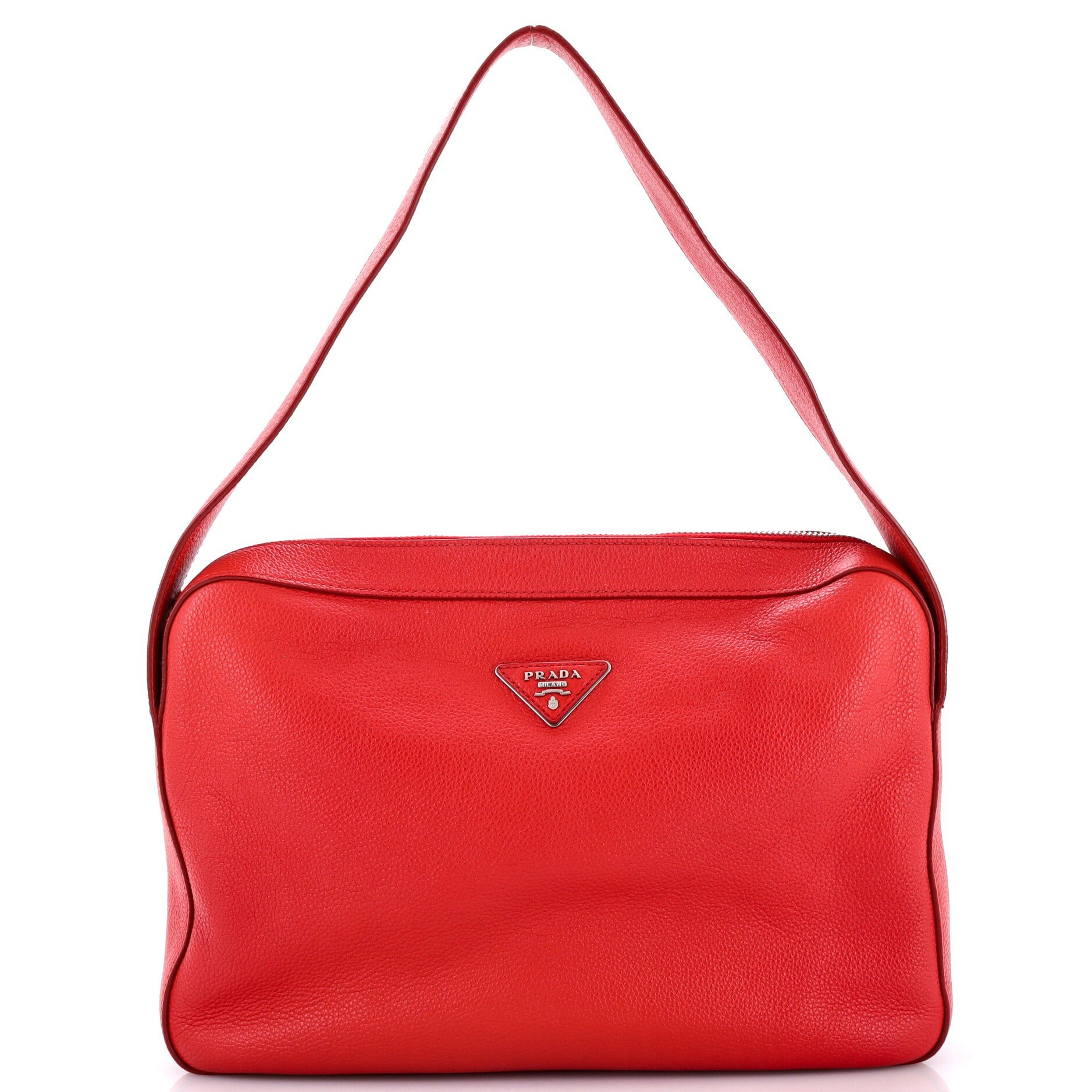 Top Zip Shoulder Bag Vitello Daino Medium