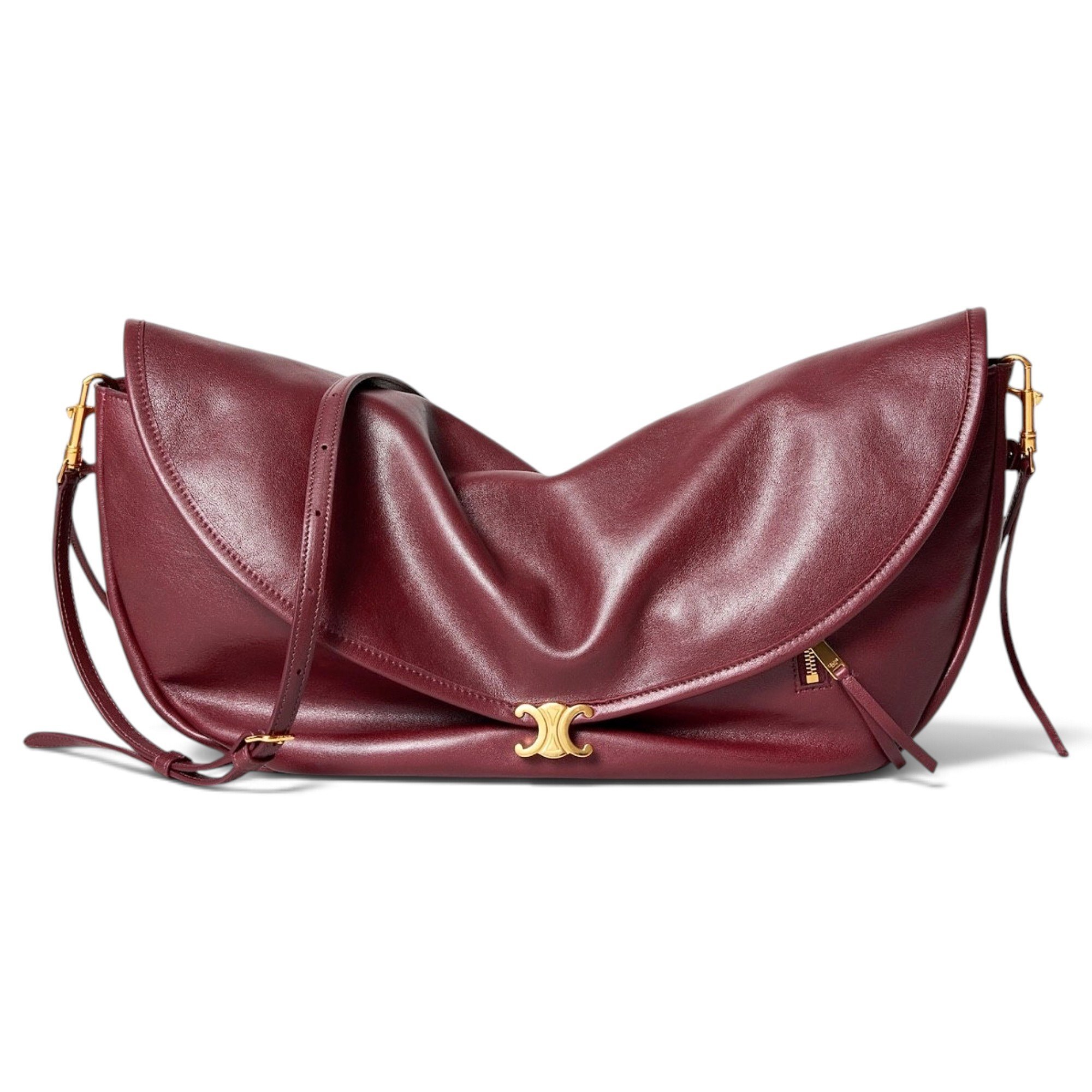 Triomphe Halfmoon leather handbag