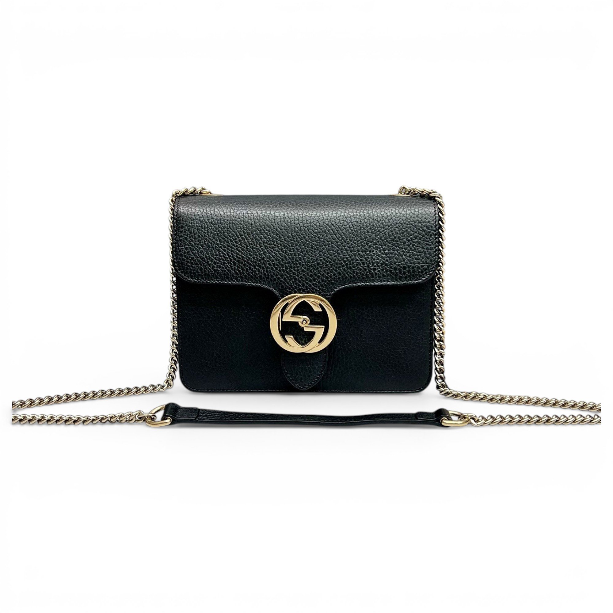 Interlocking leather handbag