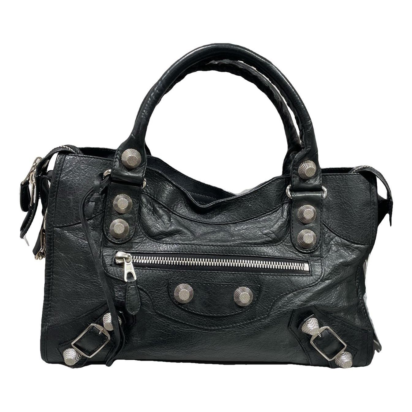City leather handbag