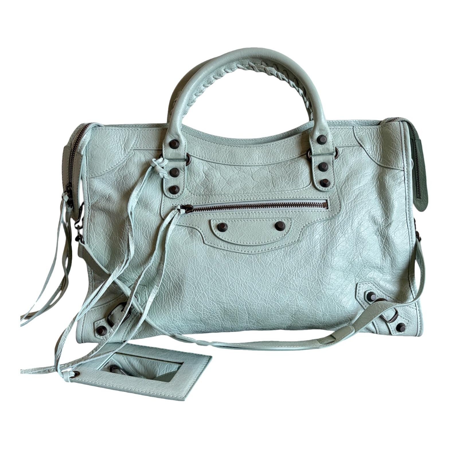 City leather handbag
