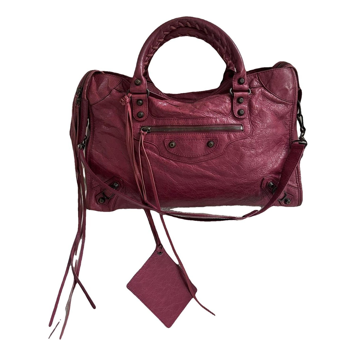 City leather handbag