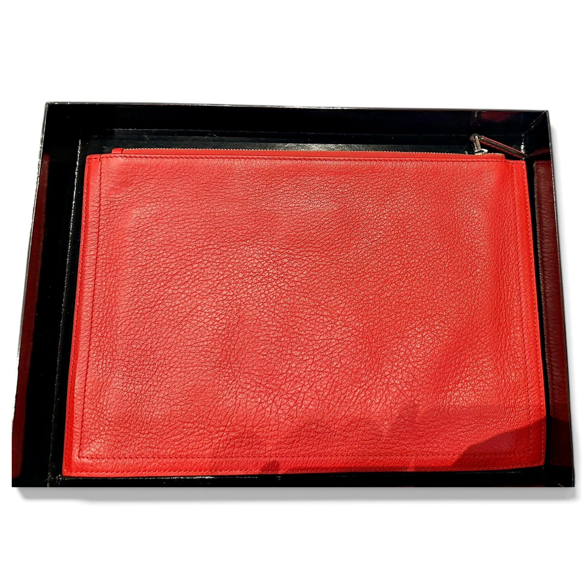 Leather clutch bag