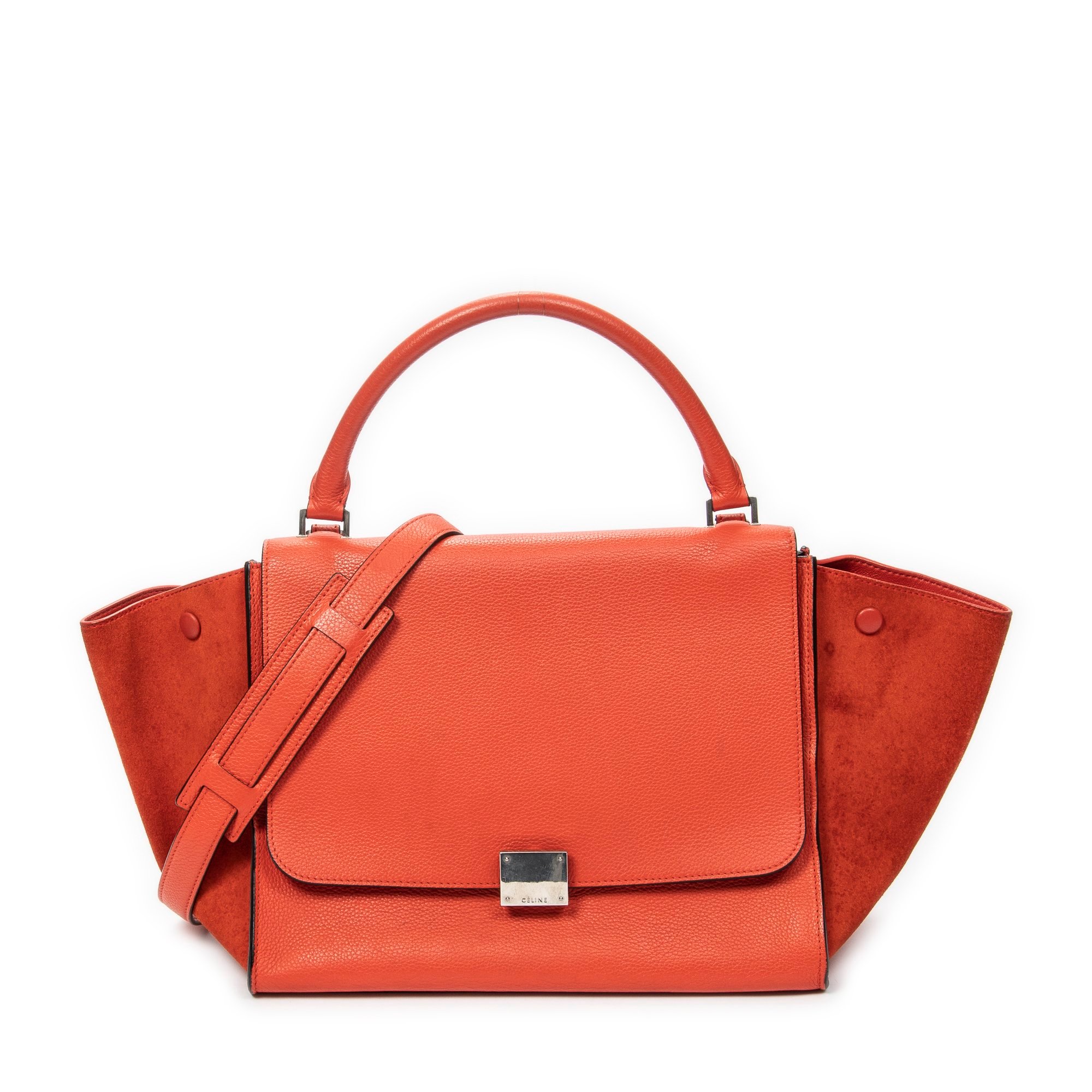 Trapèze leather handbag