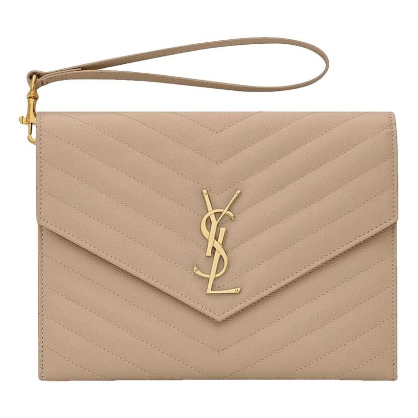 Leather clutch bag