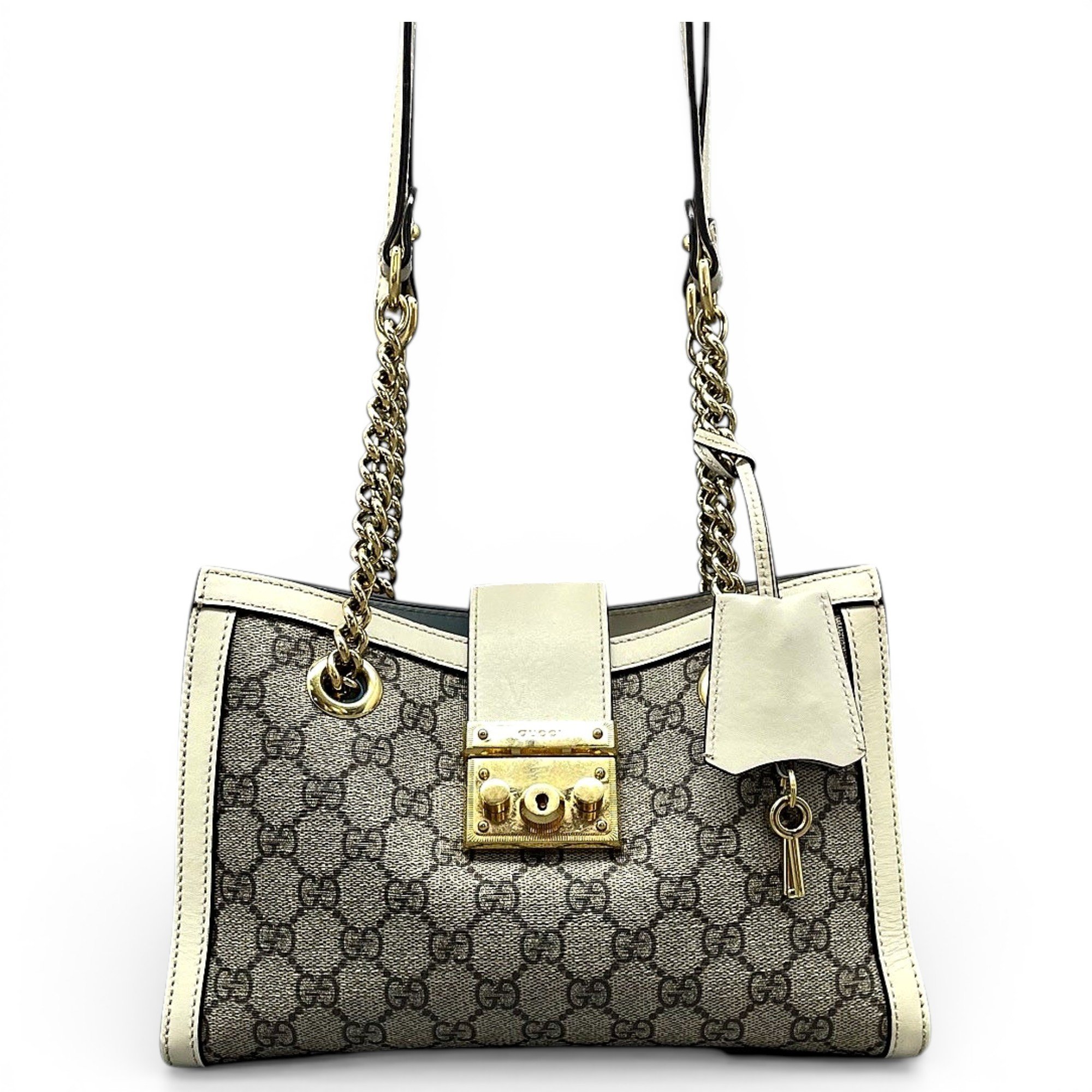 Padlock leather handbag