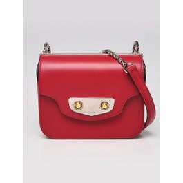 Balenciaga Balenciaga Red Calfskin Leather Neo Classic Mini Chain Bag