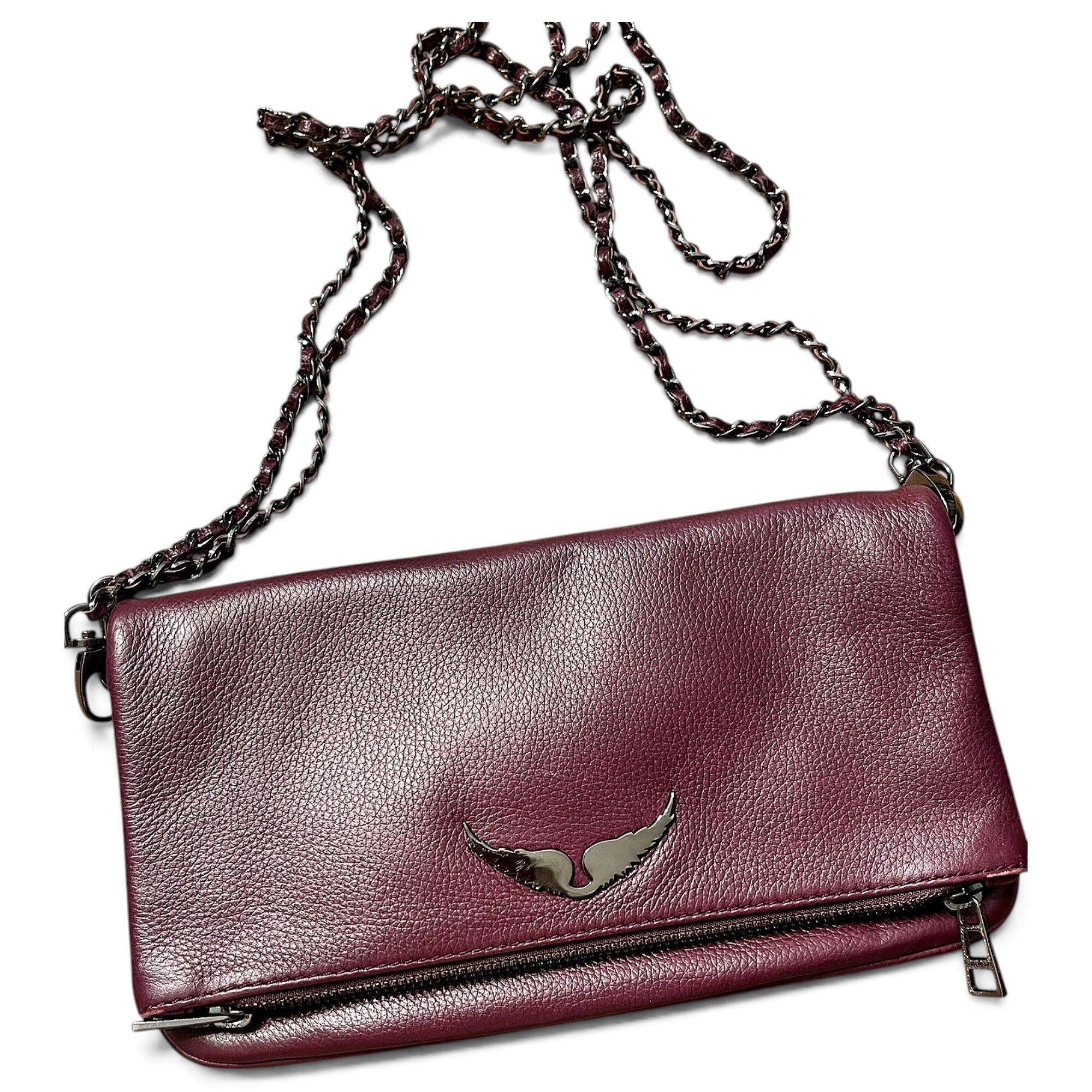Rock leather clutch bag