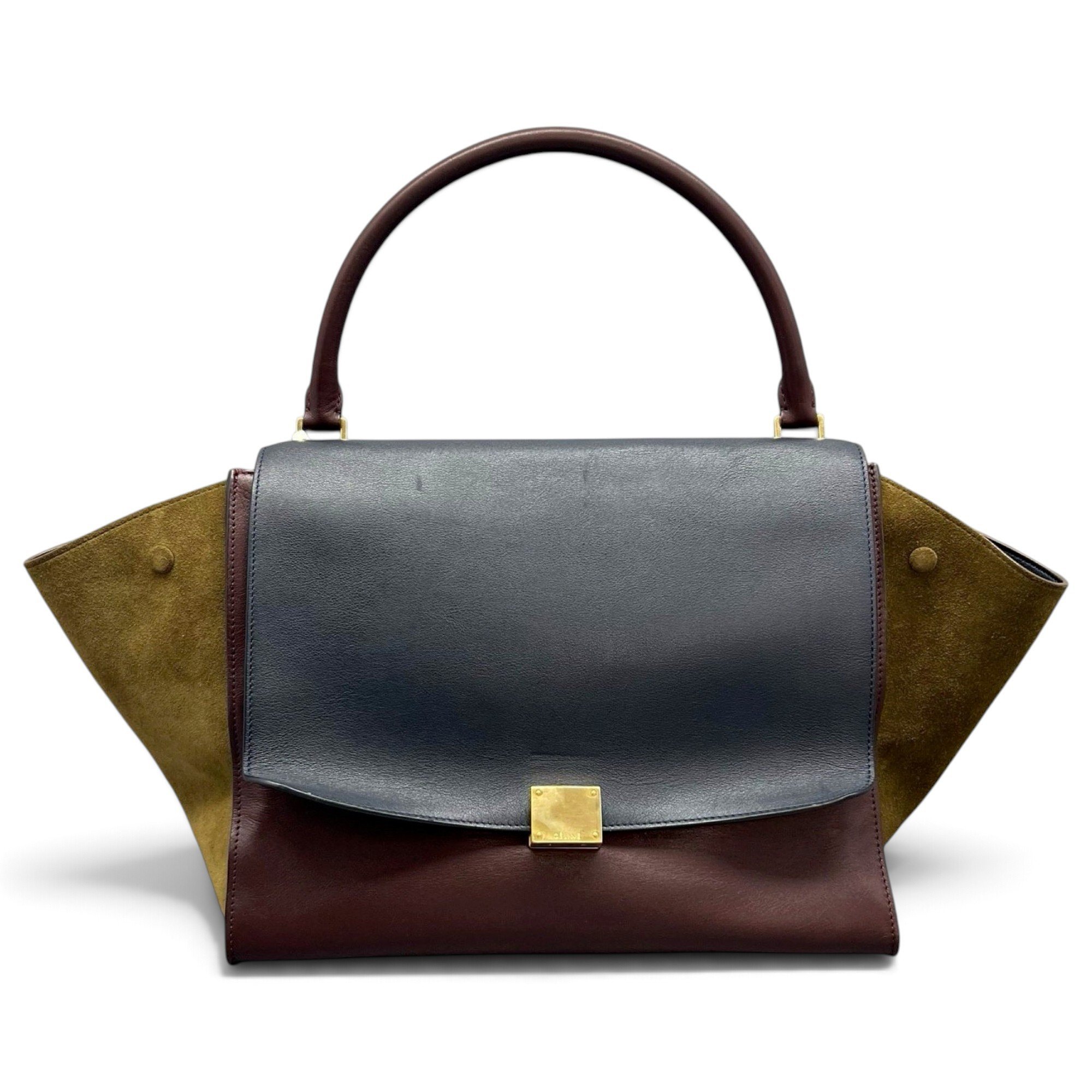 Trapèze leather handbag