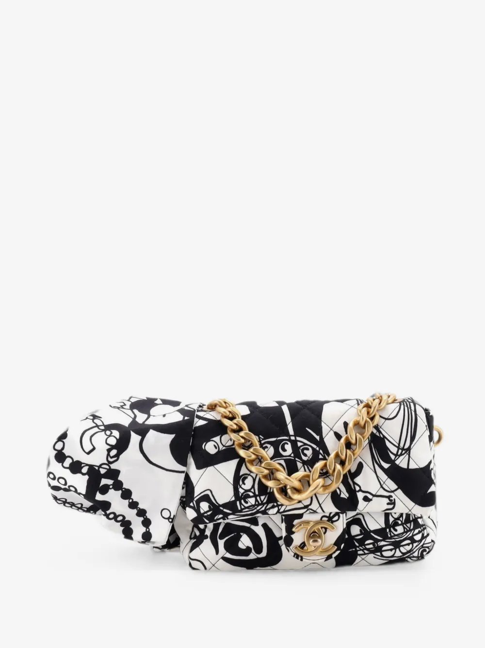 Deer Coco Flap Bag Quilted Printed Canvas Mini shoulder bag