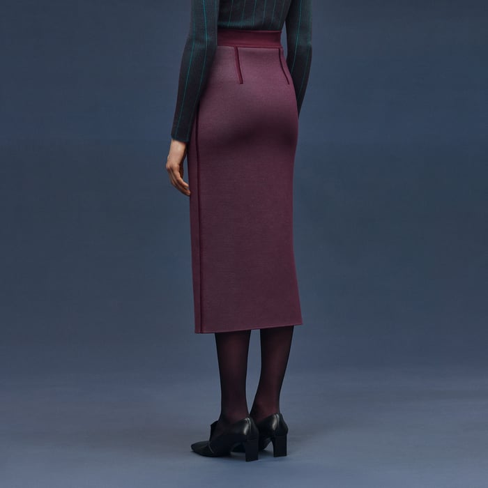 Rouge Bordeaux Mid-length Skirt