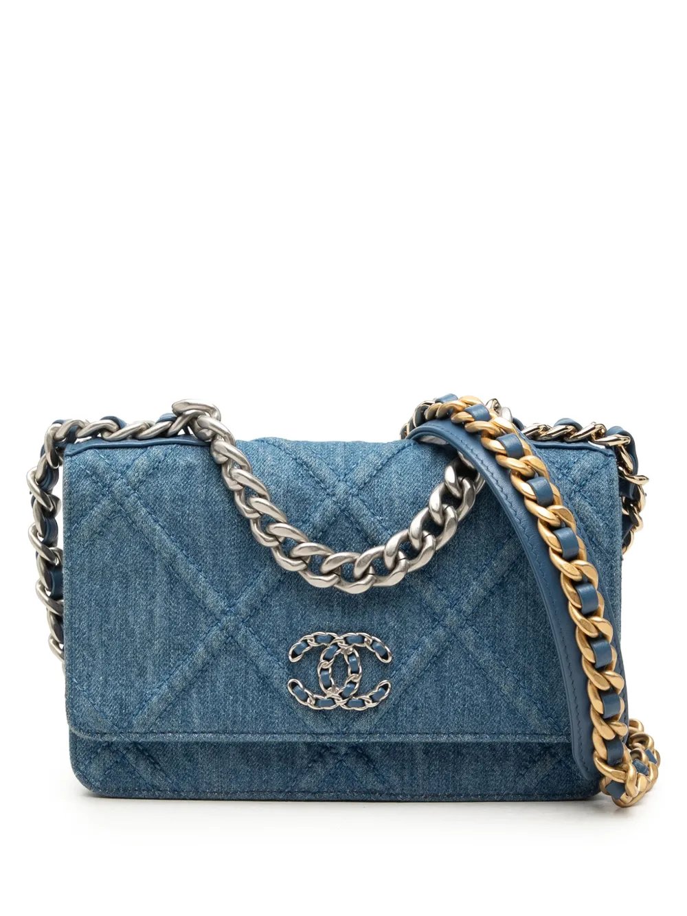 2021-2026 Denim 19 Flap Wallet On Chain satchel