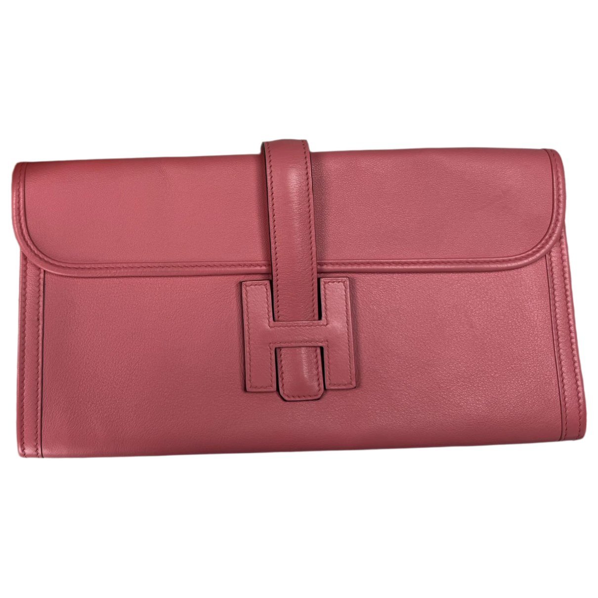 Hermes Jige leather clutch bag