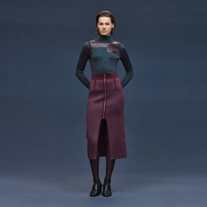Rouge Bordeaux Mid-length Skirt