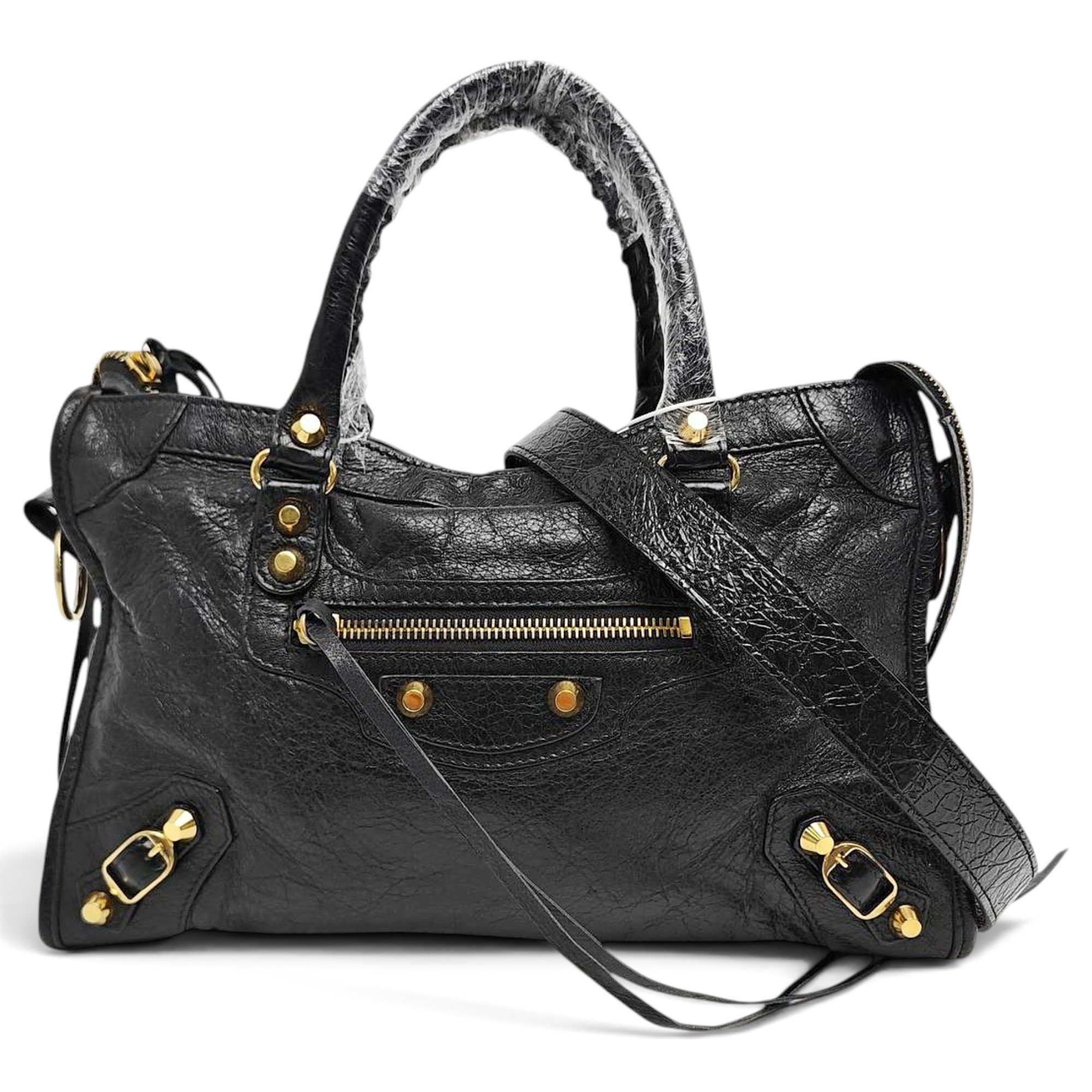 City leather handbag