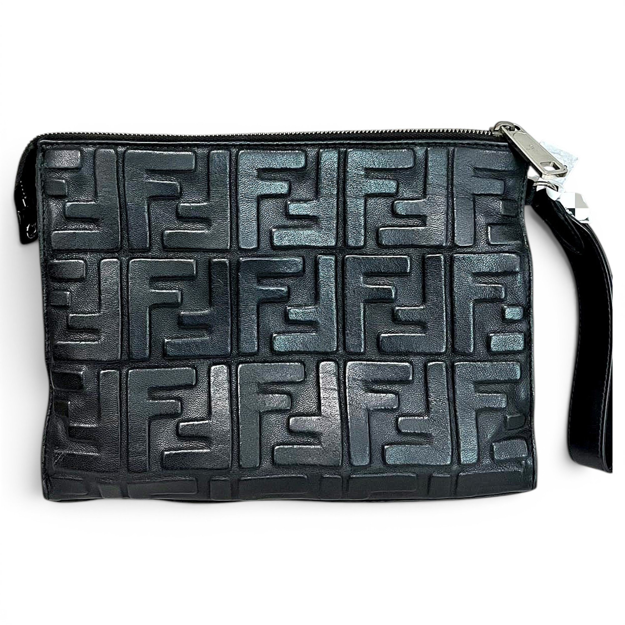 Leather clutch bag