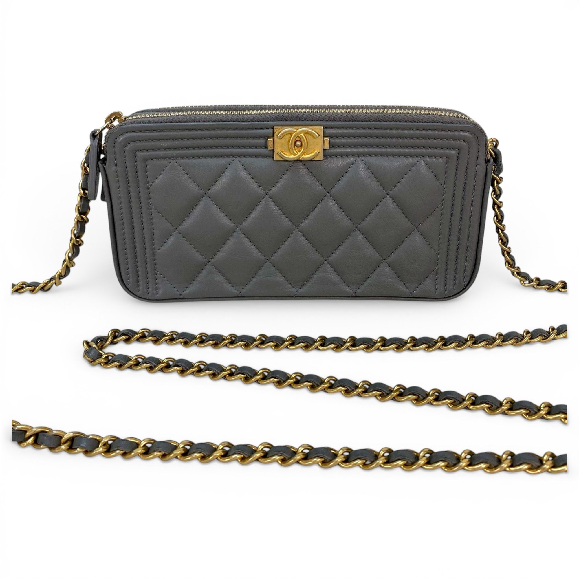 Wallet On Chain Boy leather crossbody bag