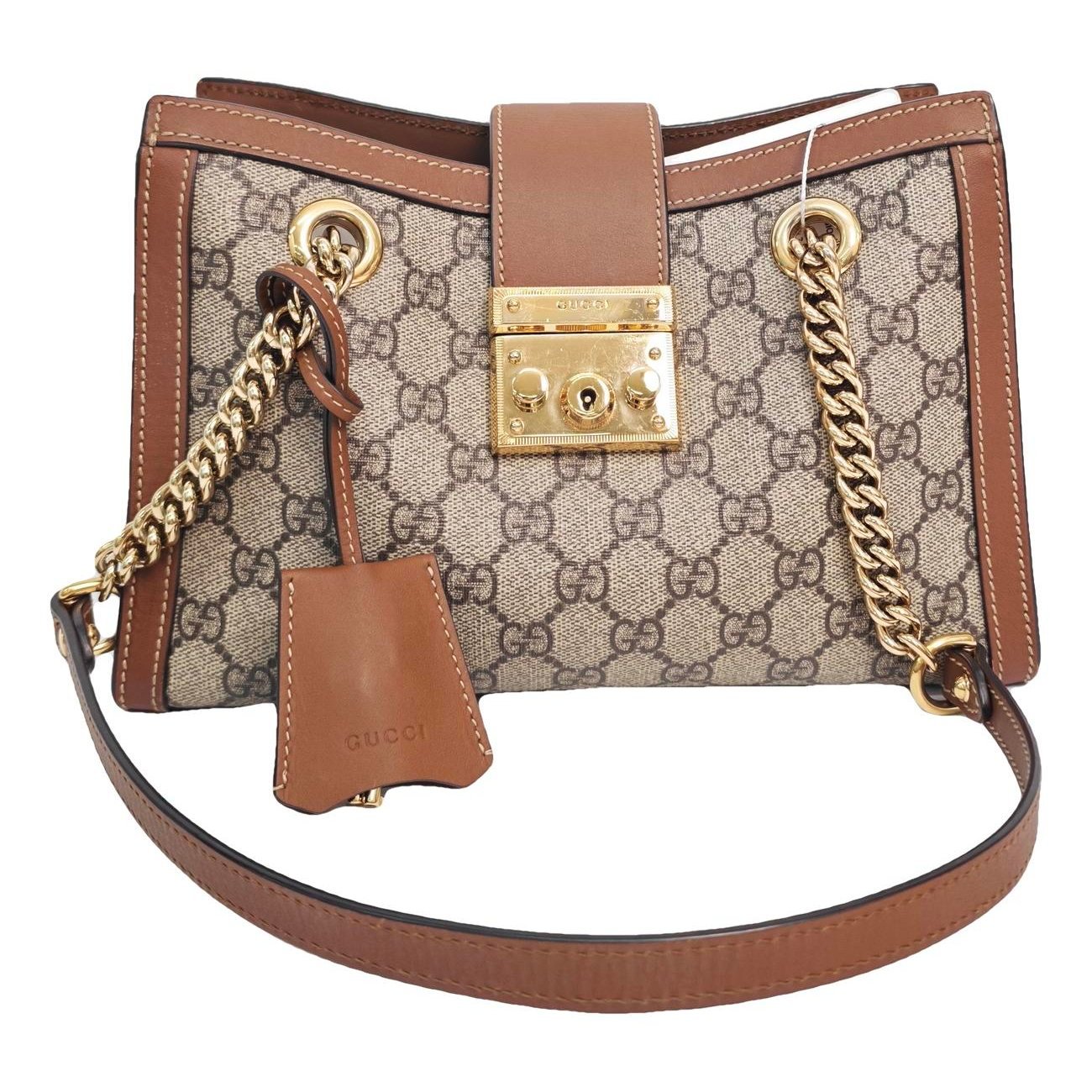 Padlock leather handbag