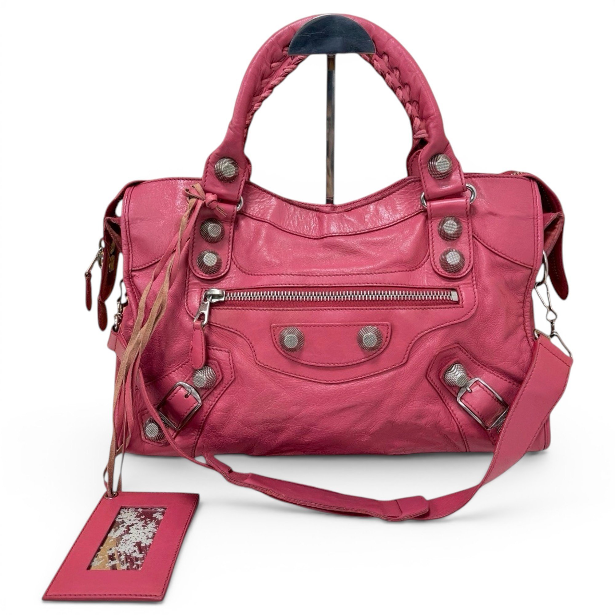 City leather handbag