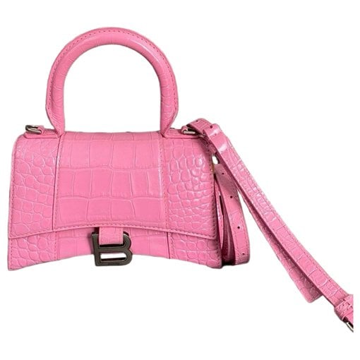 Hourglass leather handbag
