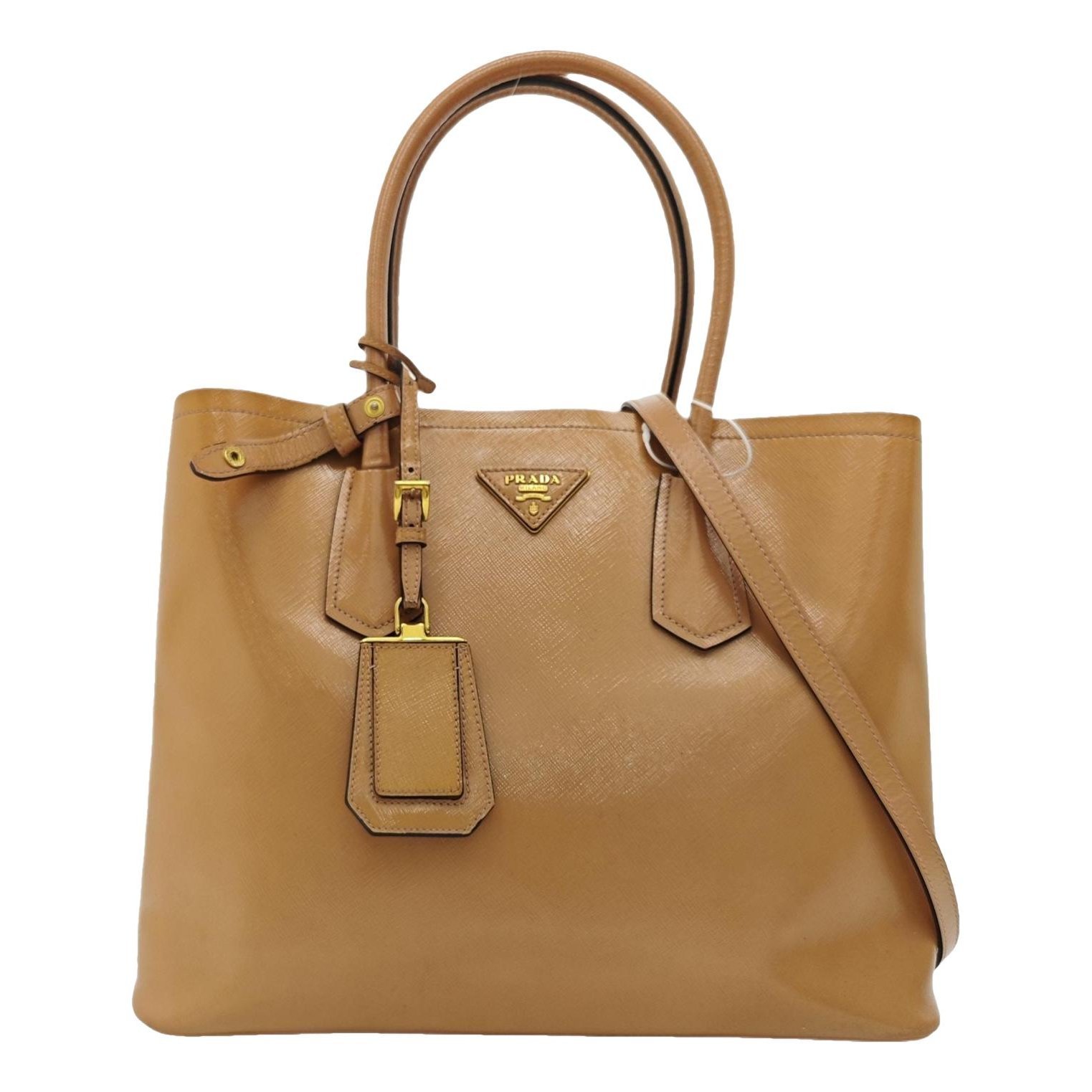 Double leather handbag