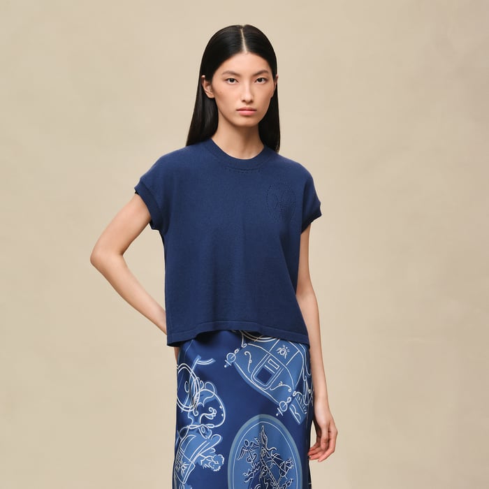 Bleu Outremer Short-sleeve Sweater