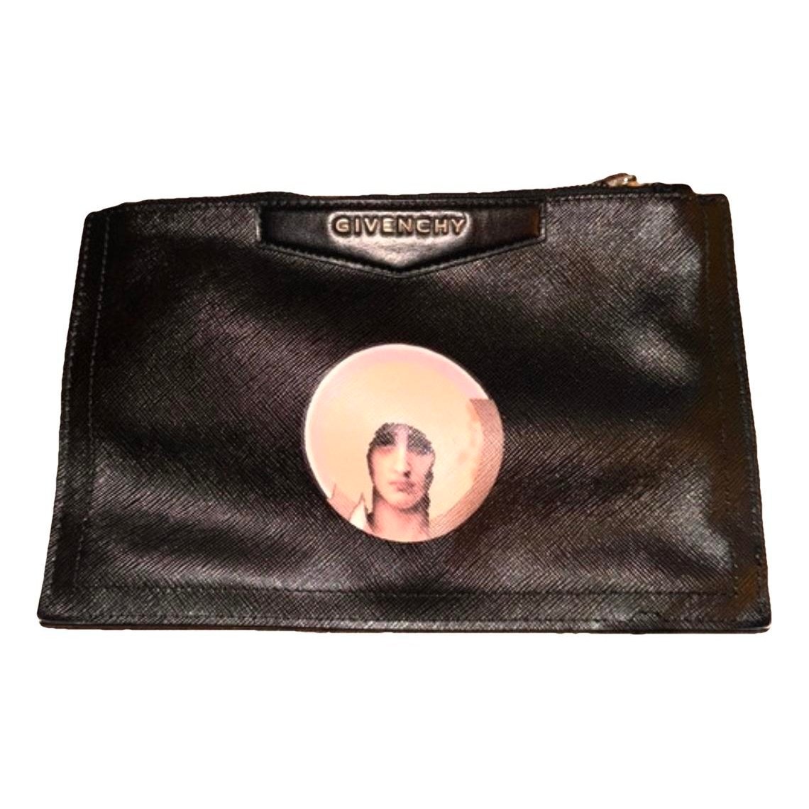 Leather clutch bag