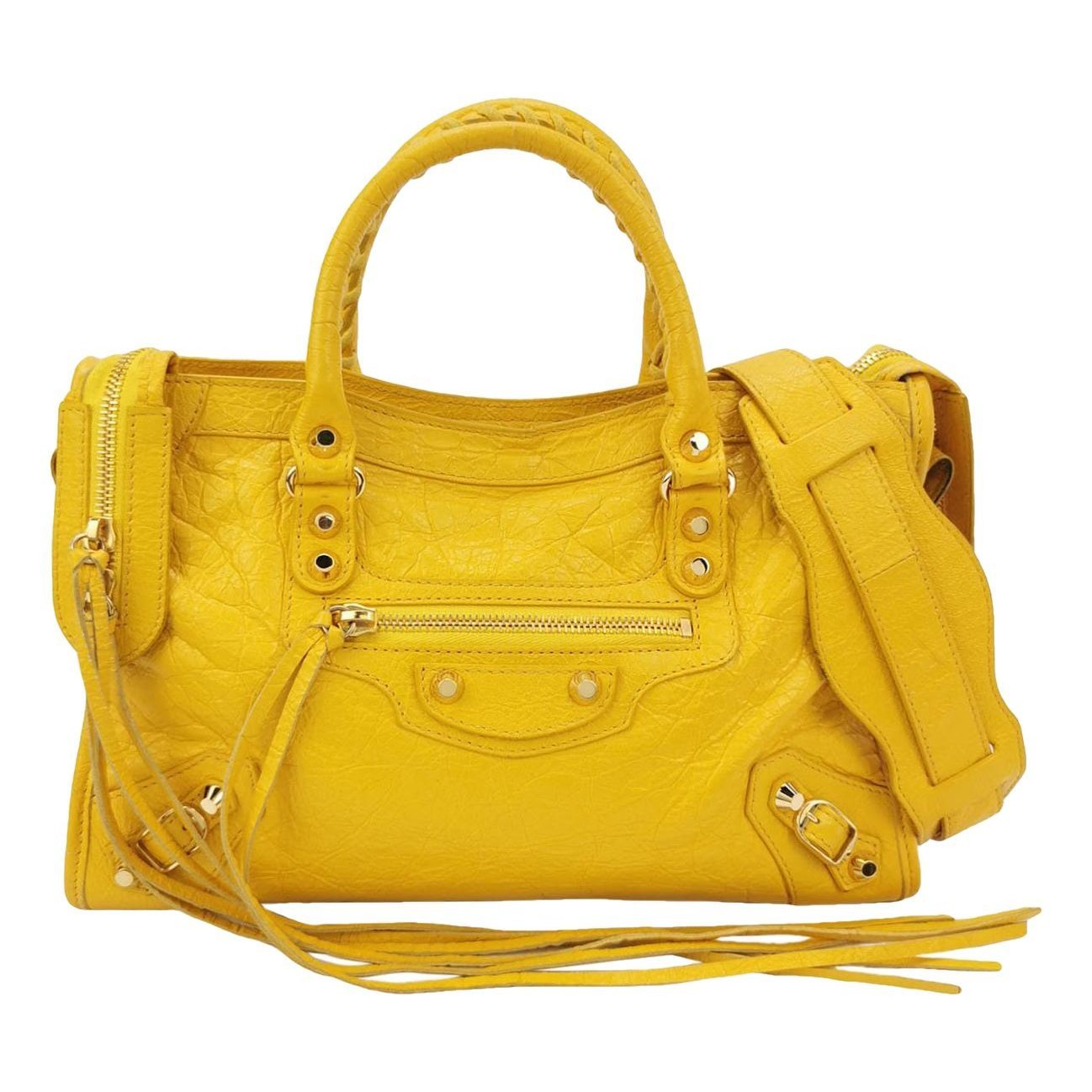 City leather handbag