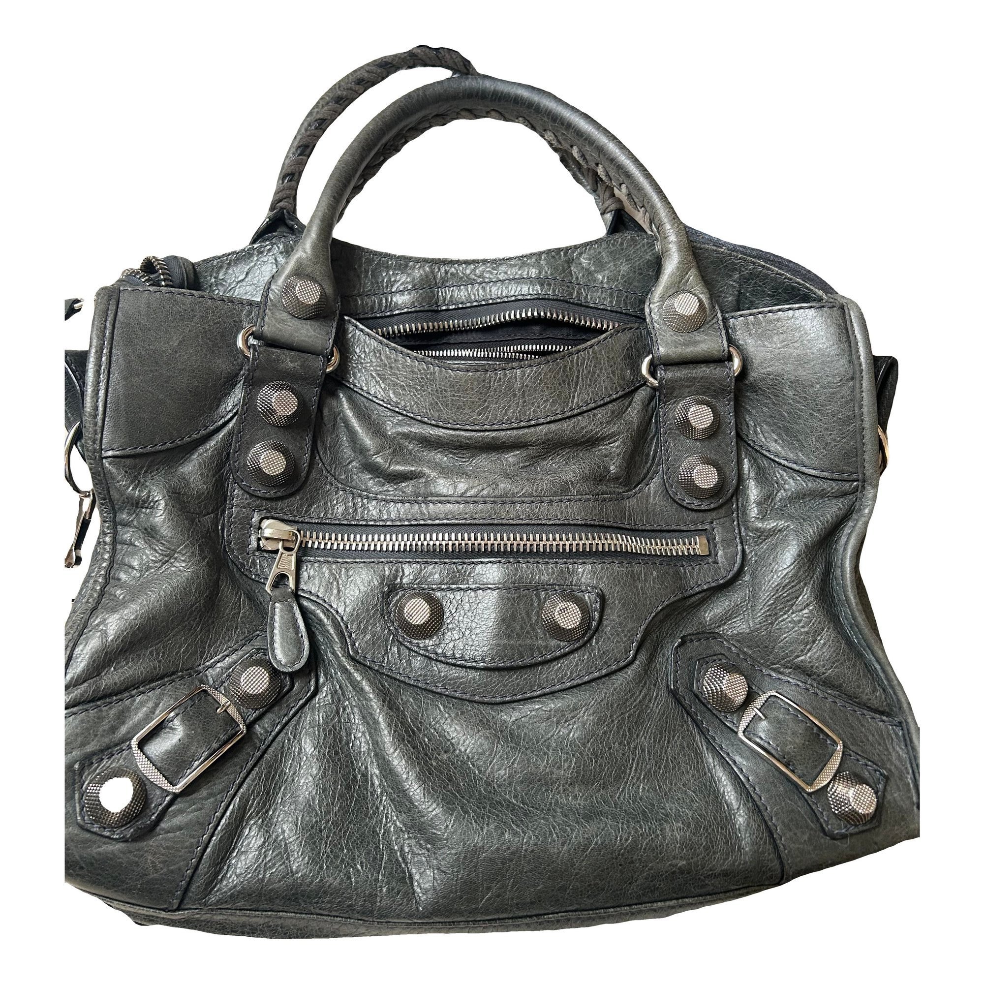 City leather handbag