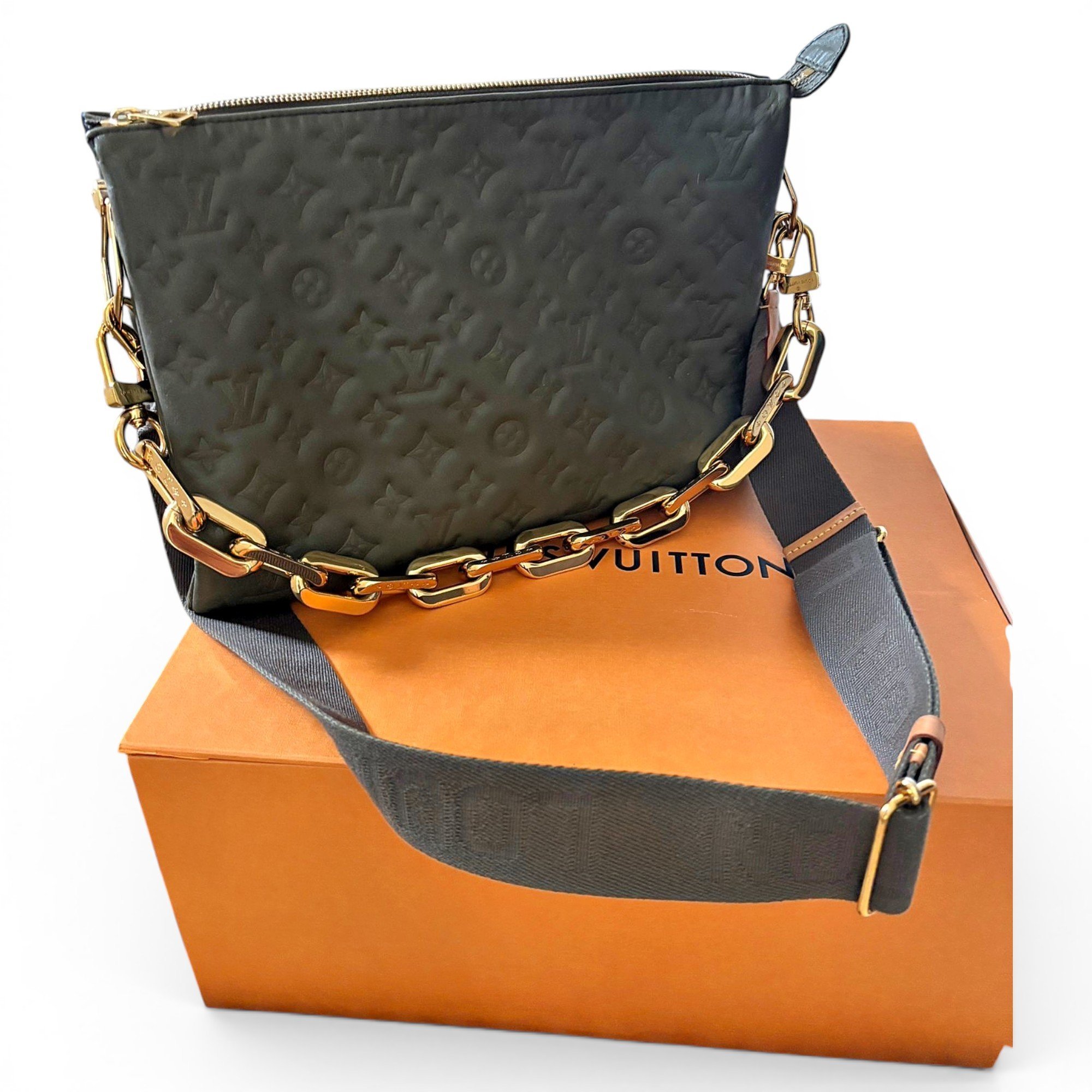 Coussin leather crossbody bag