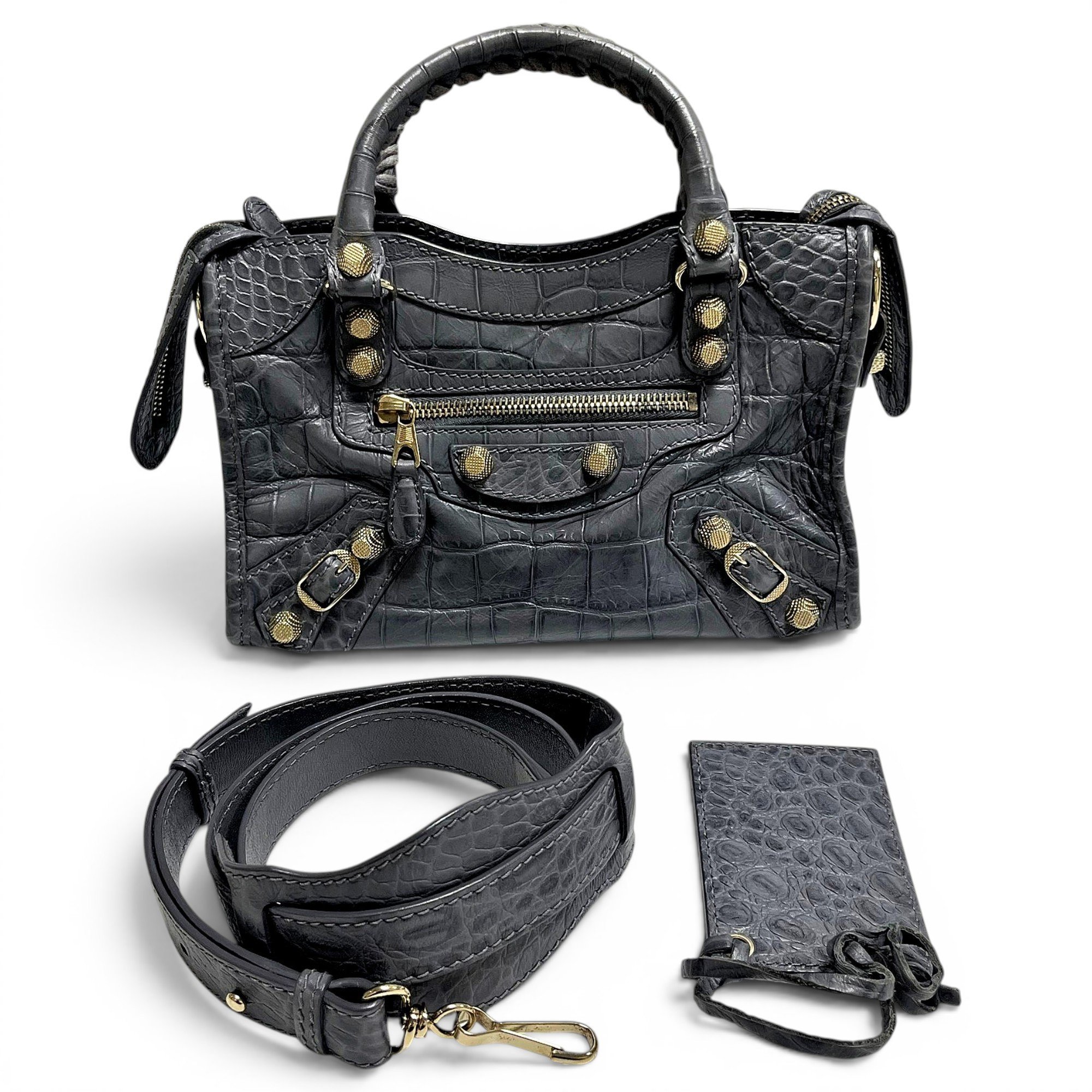 City leather handbag