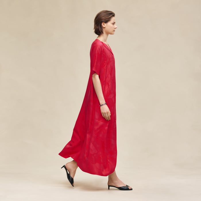 Rose Pivoine "Soleil De Soie Poudre" Classic Caftan