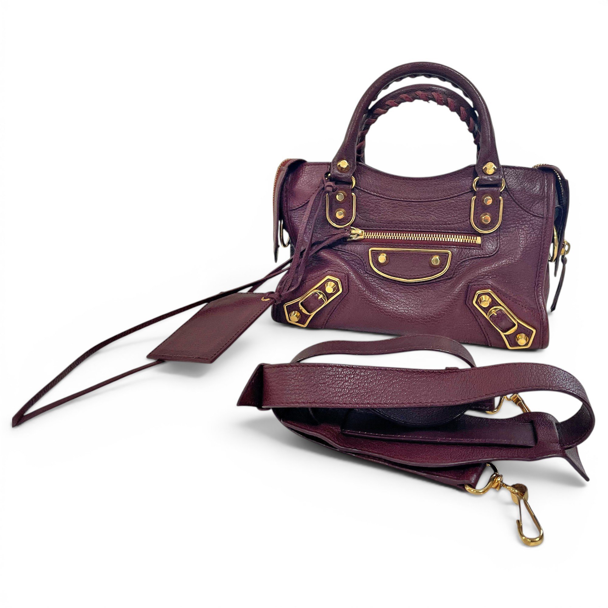 City leather handbag