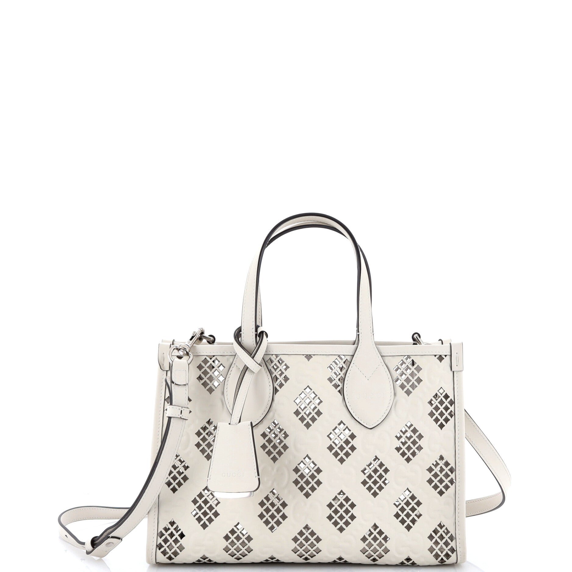 Convertible Tote GG Debossed Laser Cut Leather Small