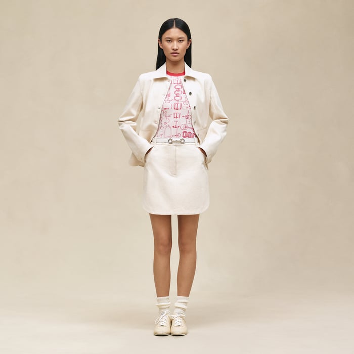 Blanc Cassé Equestrian Miniskirt