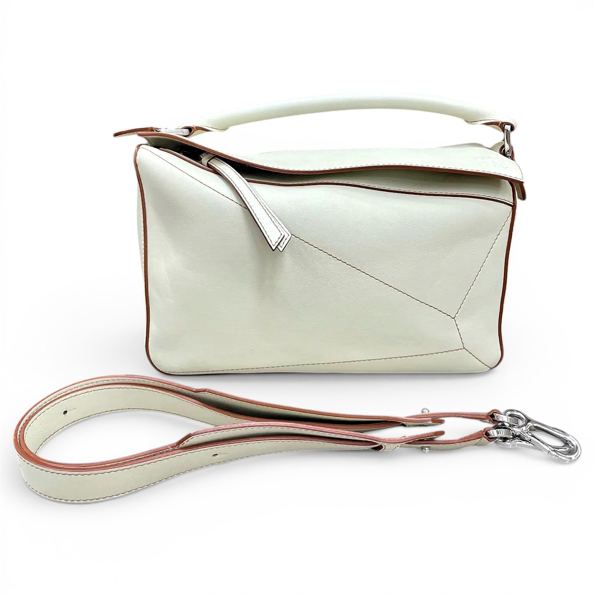 Puzzle leather handbag