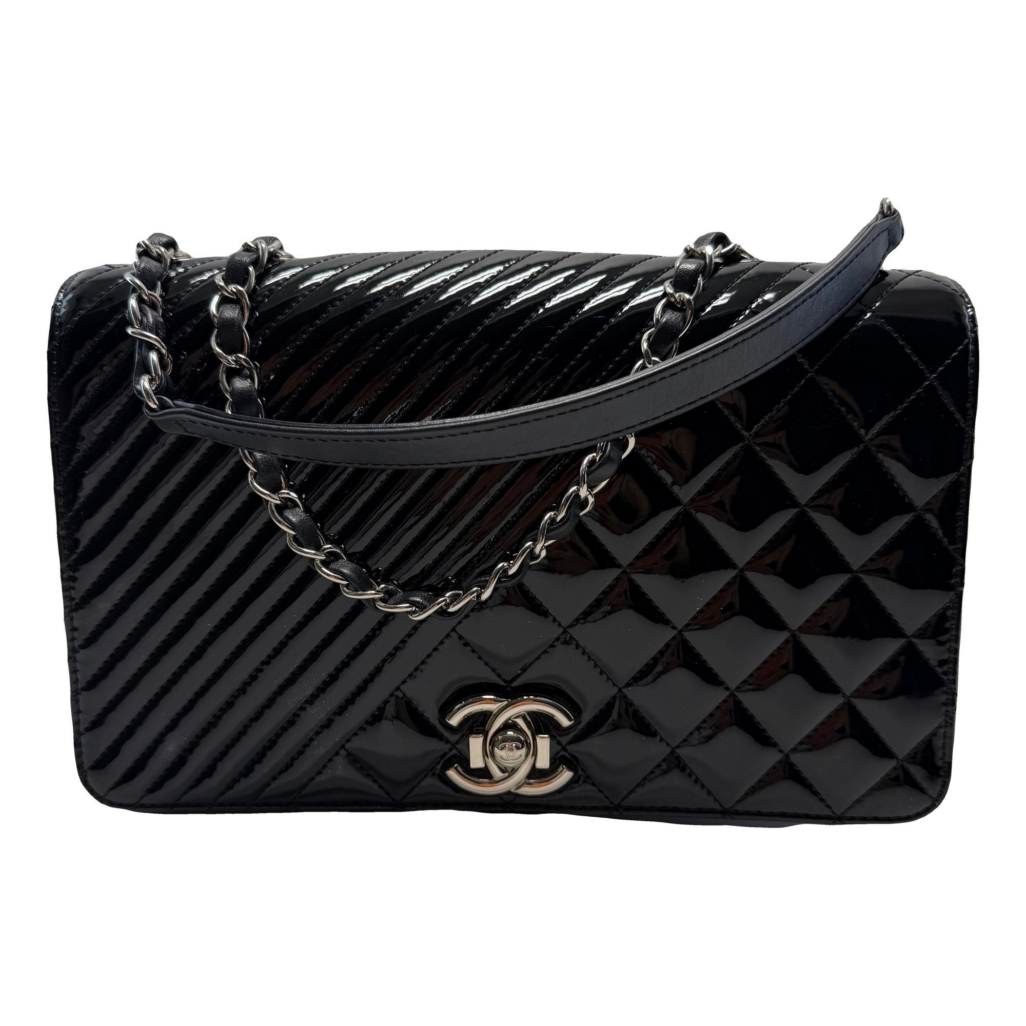 Patent leather handbag
